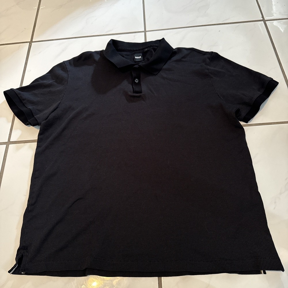 Hugo Boss Men's Short Sleeve Polo Shirt XXL Regular Fit Micro Dot Pattern Parlay